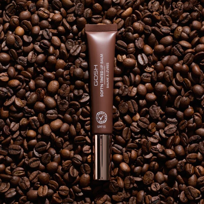 GOSH COPENHAGEN Soft`n Tinted tonizáló ajakbalzsam SPF 15 árnyalat 010 Espresso Martini 8 ml