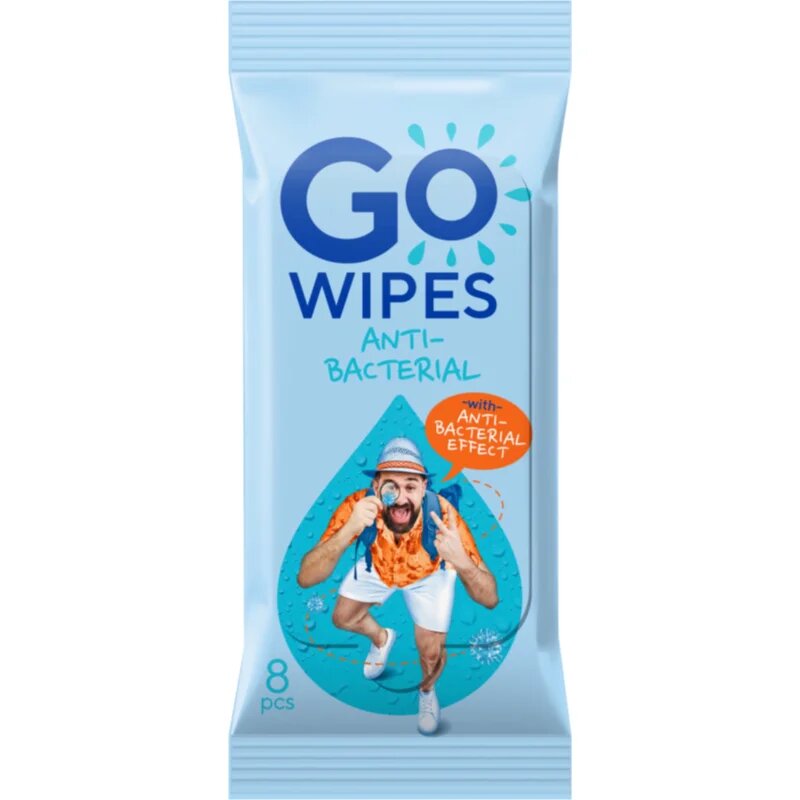 GoWipes Anti-Bacterial Effect frissítő nedves törlőkendők antibakteriális hatású 10x8 db