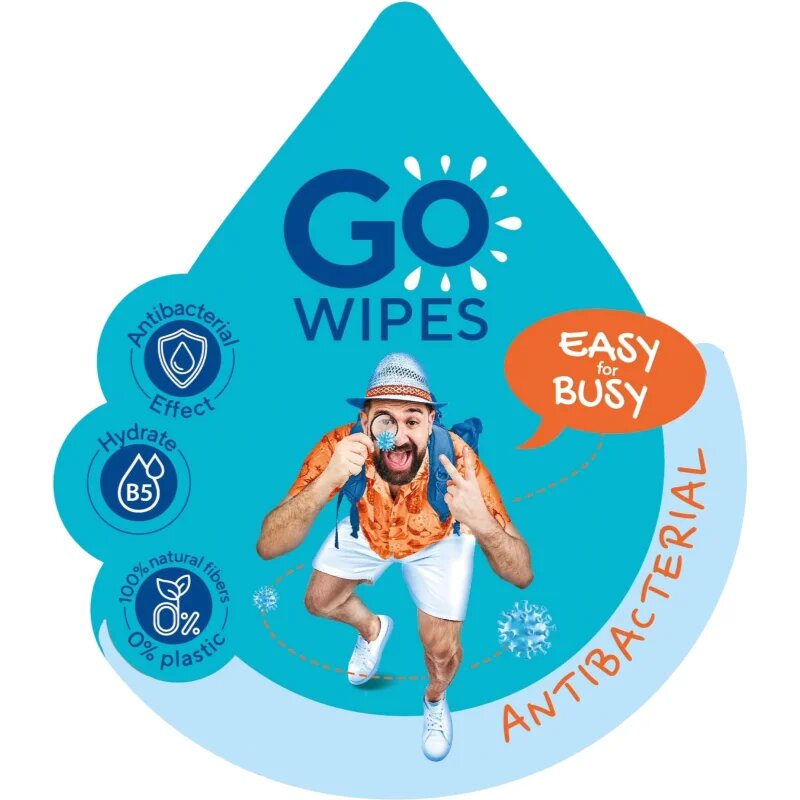GoWipes Anti-Bacterial Effect frissítő nedves törlőkendők antibakteriális hatású 10x8 db