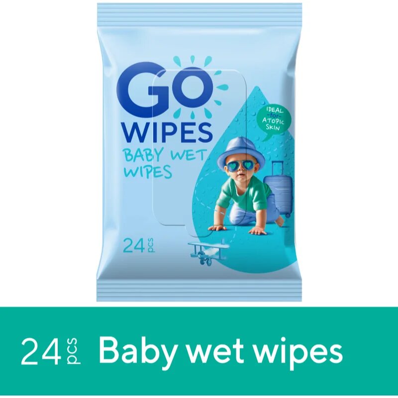 GoWipes Baby Wet Wipes finom nedves törlőkendők gyermekeknek nagyon száraz érzékeny és atópiás bőrre 24 db