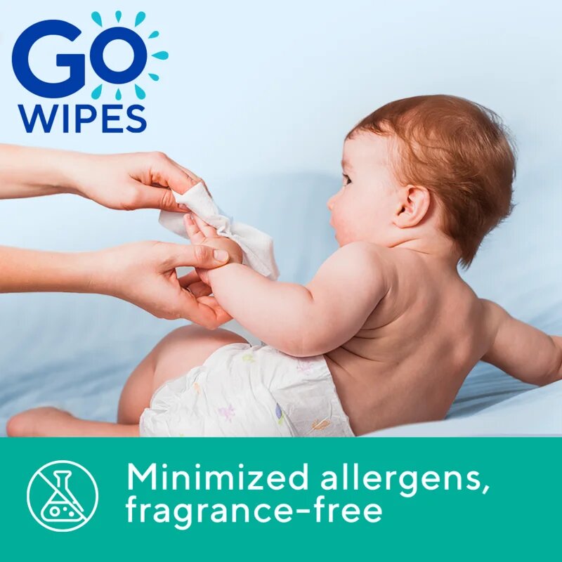 GoWipes Baby Wet Wipes finom nedves törlőkendők gyermekeknek nagyon száraz érzékeny és atópiás bőrre 24 db