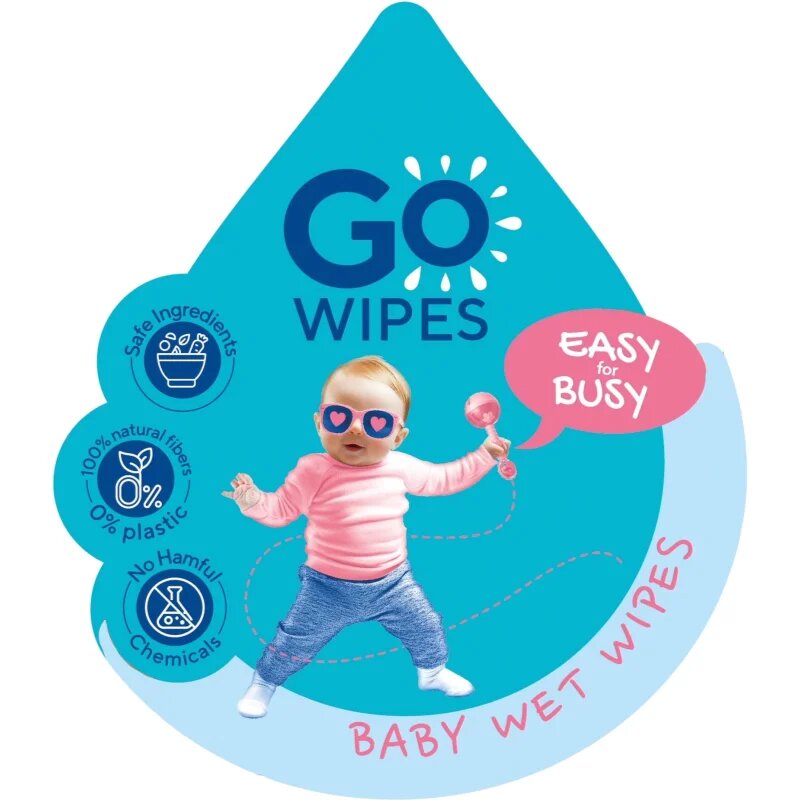 GoWipes Baby Wet Wipes nedves törlőkendők gyermekeknek születéstől kezdődően 24 db