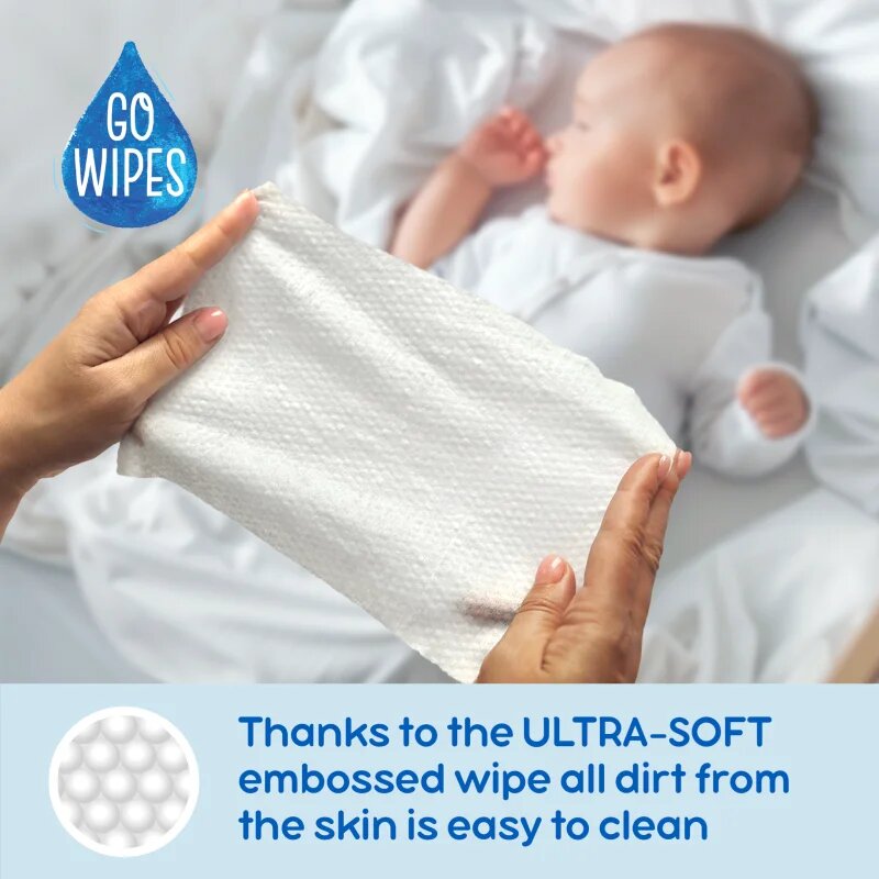 GoWipes Cleanse & Hydrate finom nedves törlőkendők gyermekeknek az érzékeny bőrre aloe vera 0+ 50 db