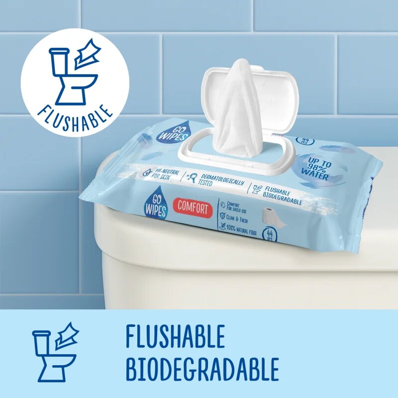 GoWipes Comfort nedves WC papír az érzékeny bőrre 44 db