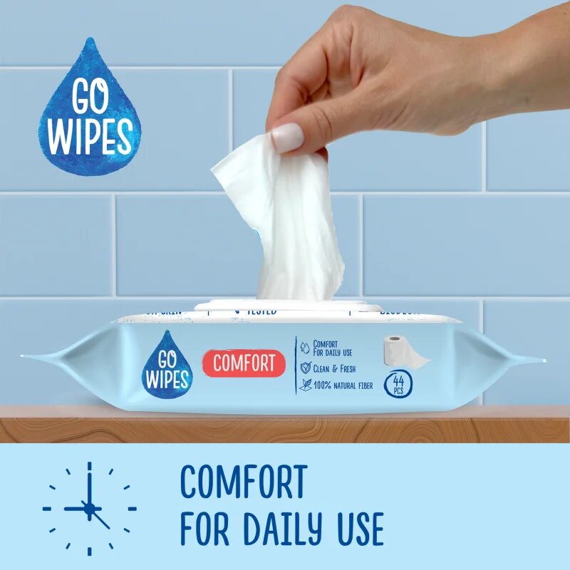 GoWipes Comfort nedves WC papír az érzékeny bőrre 44 db