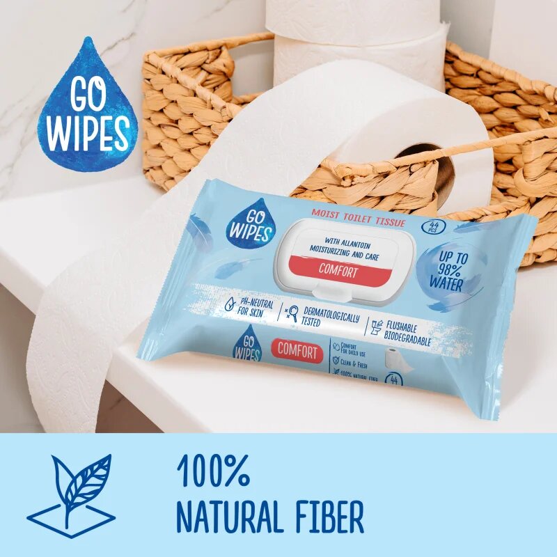 GoWipes Comfort nedves WC papír az érzékeny bőrre 44 db