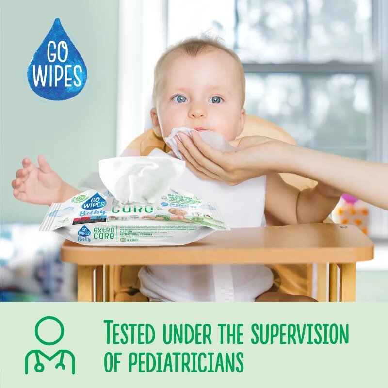 GoWipes Extra Care nedves törlőkendő gyerekeknek az érzékeny bőrre 0+ 60 db