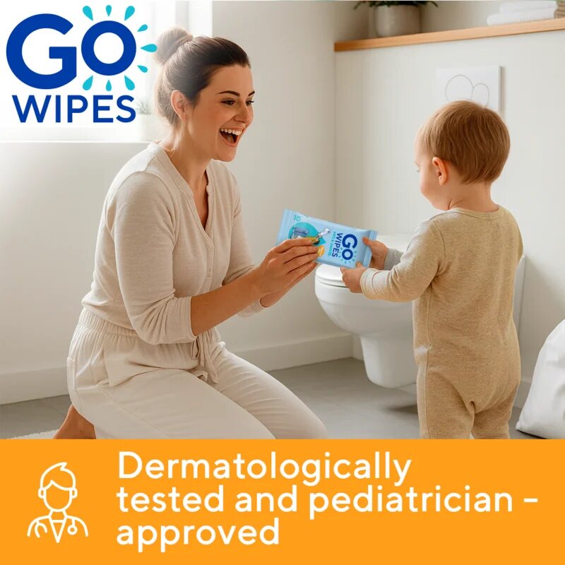 GoWipes For Kids & Juniors nedves WC papír gyermekeknek 10 db