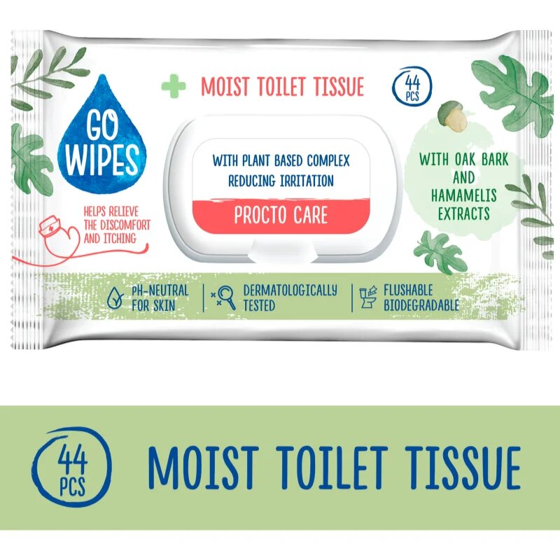 GoWipes Procto Care nedves WC papír az érzékeny bőrre 44 db