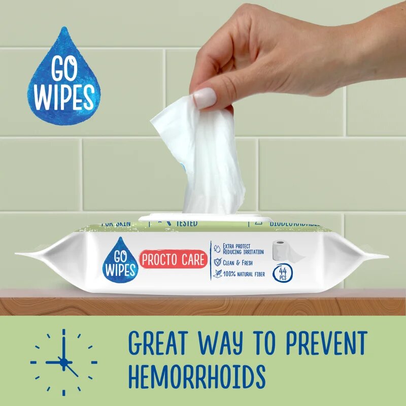GoWipes Procto Care nedves WC papír az érzékeny bőrre 44 db