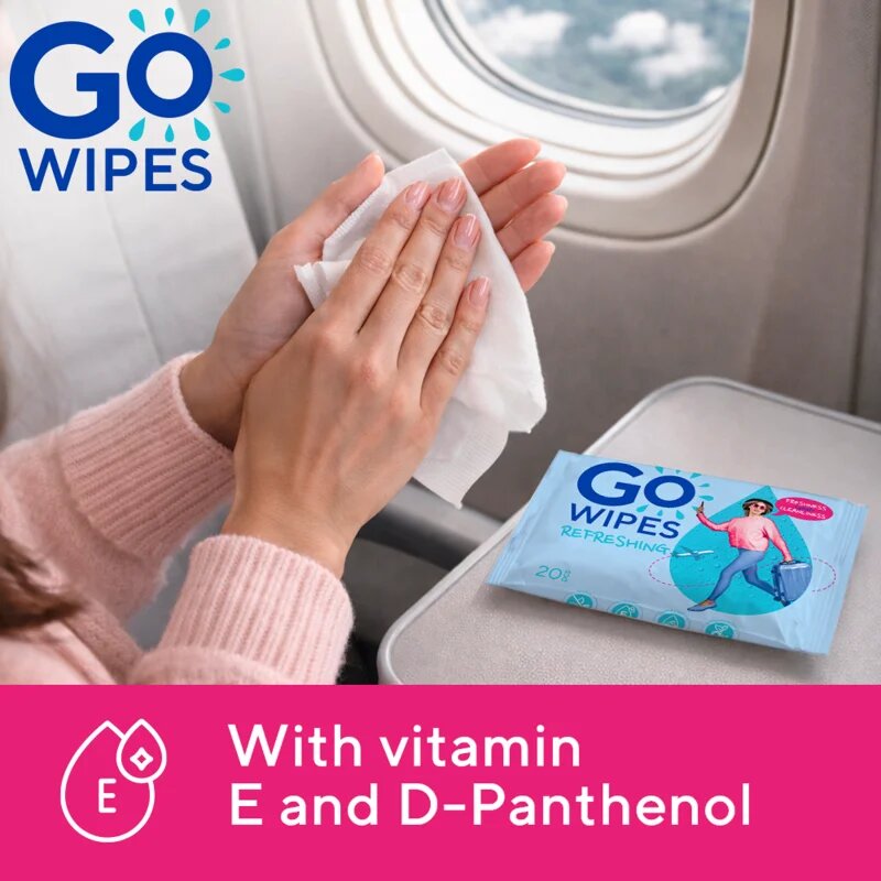 GoWipes Refreshing Wet Wipes frissítő nedves törlőkendők kézre 20 db