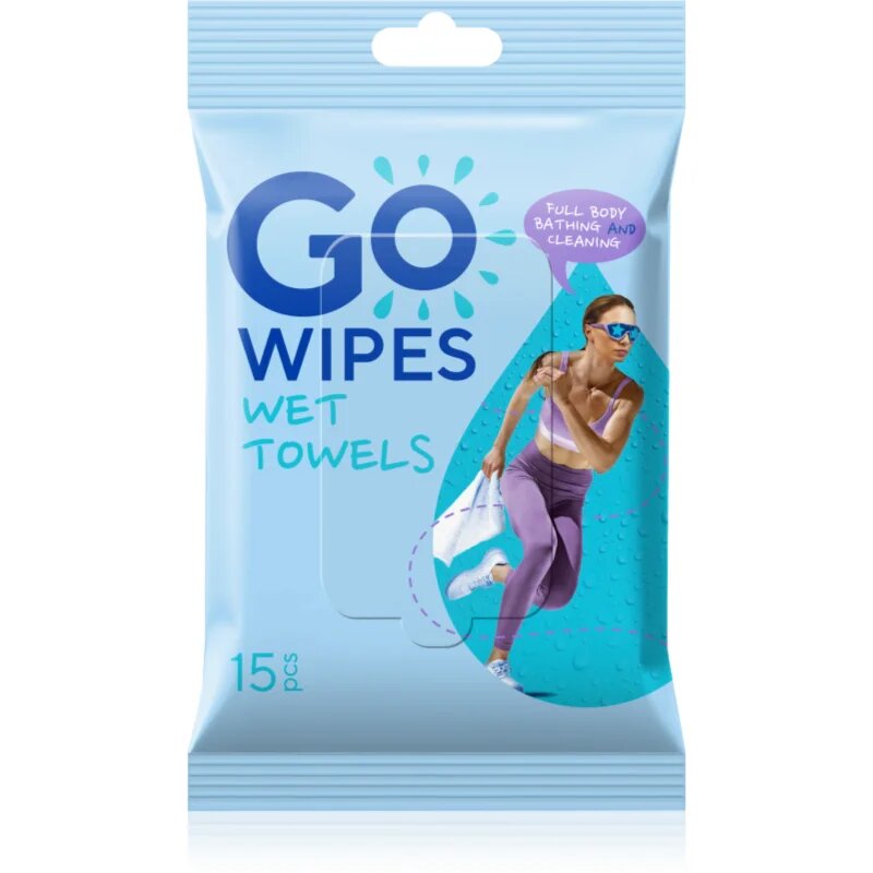 GoWipes Wet Towels frissítő nedves törlőkendők 26x20 cm 15 db