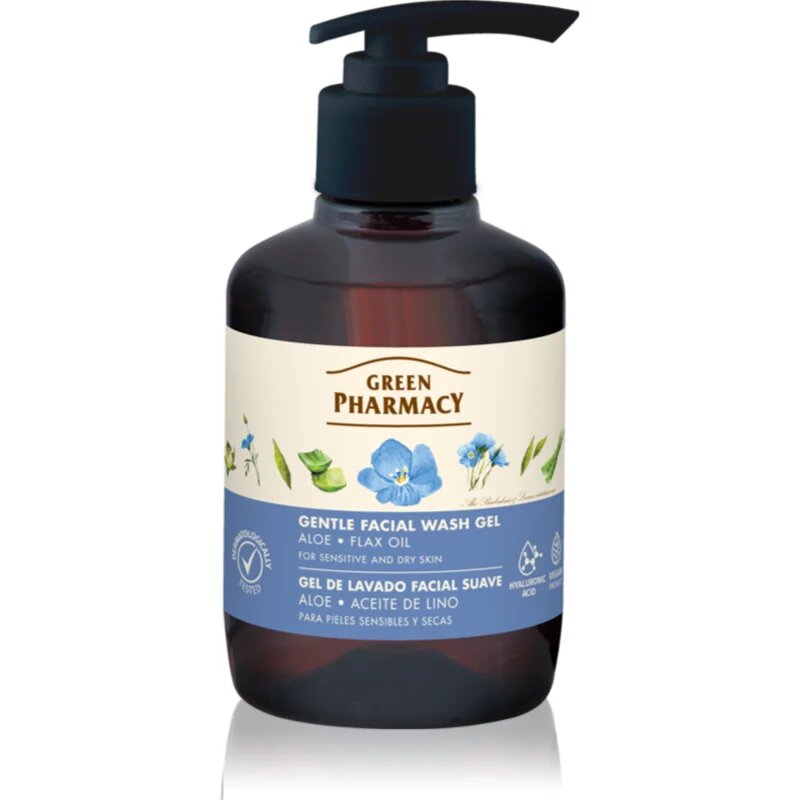 Green Pharmacy Aloe Wash Gel lágy tisztító gél az érzékeny arcbőrre 270 ml