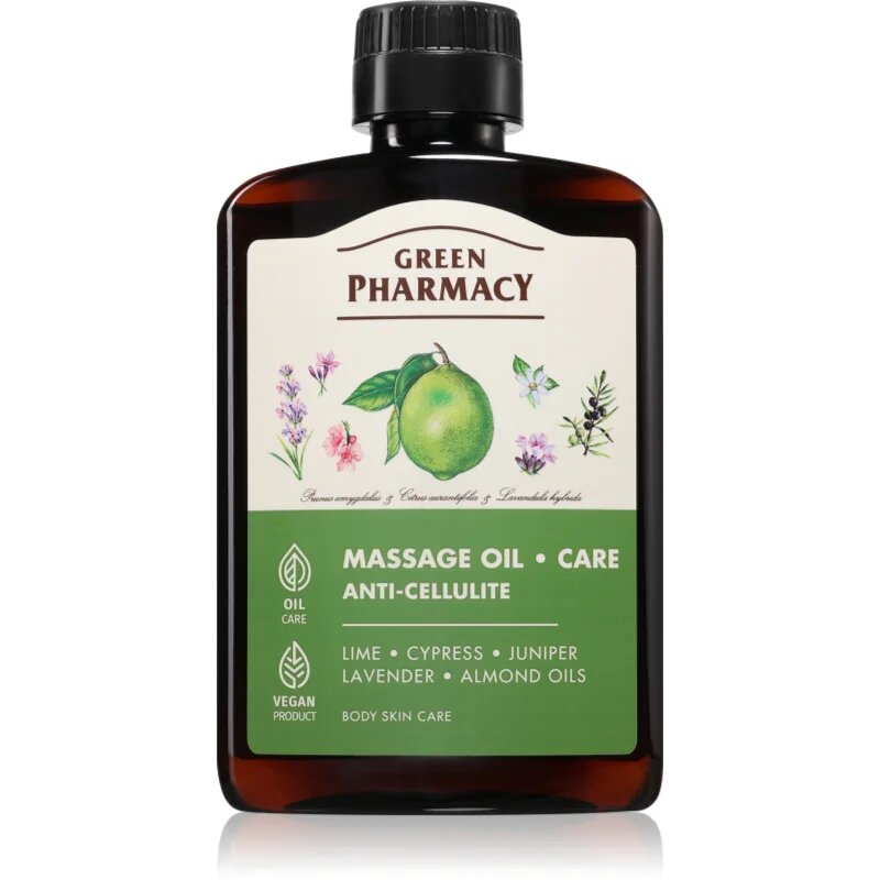 Green Pharmacy Essential oils of Lime Massage Oil masszázsolaj narancsbőrre 200 ml