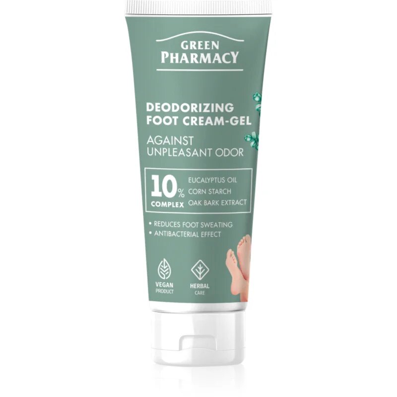 Green Pharmacy Foot Care Deodorizing Foot Cream-Gel Against Unpleasant Odor géles krém lábakra 75 ml