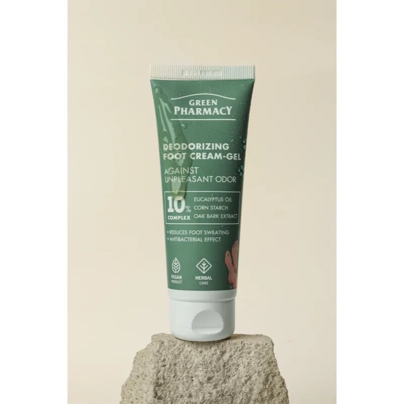 Green Pharmacy Foot Care Deodorizing Foot Cream-Gel Against Unpleasant Odor géles krém lábakra 75 ml