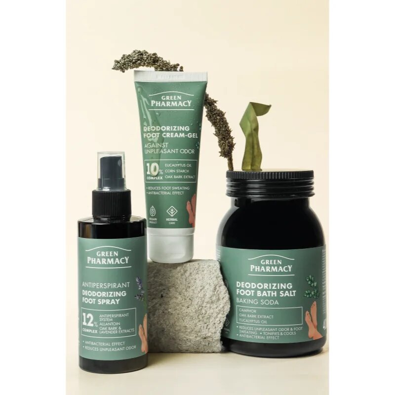 Green Pharmacy Foot Care Deodorizing Foot Cream-Gel Against Unpleasant Odor géles krém lábakra 75 ml