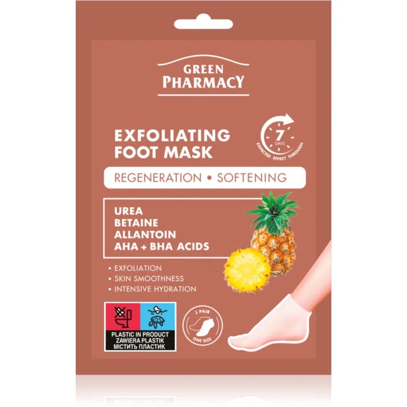 Green Pharmacy Foot Care Exfoliating Foot Mask láb és köröm regeneráló pakolás 2x20 ml