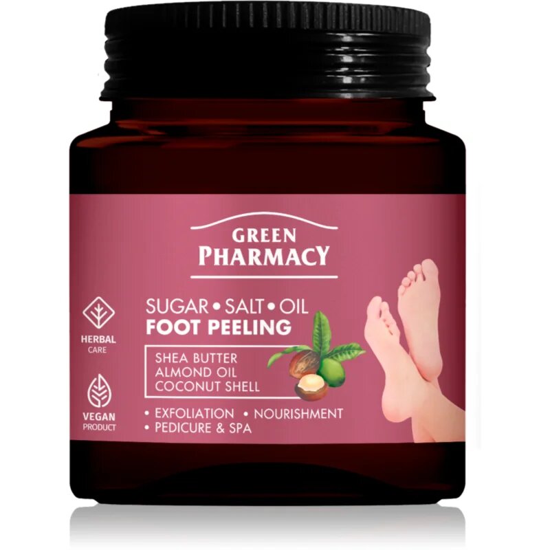 Green Pharmacy Foot Care Regenerating Sugar-Salt Oil Foot Peeling hámlasztó bőrradír lábakra 300 ml