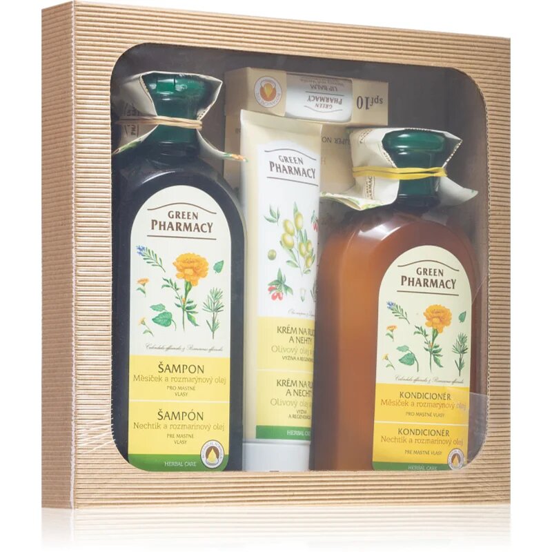 Green Pharmacy Herbal Care ajándékszett arcra testre és hajra