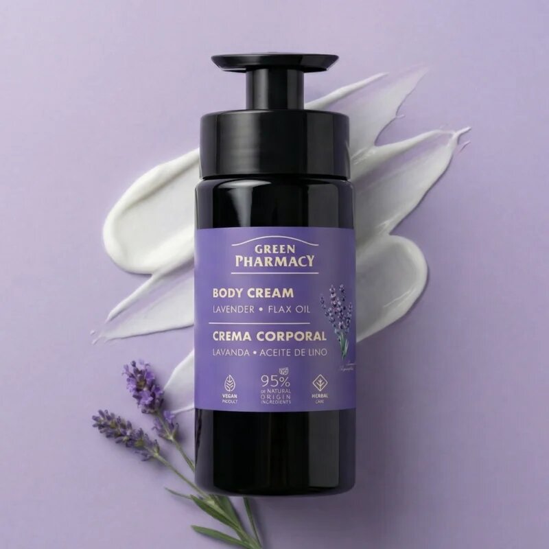 Green Pharmacy Lavender & Flax Oil testápoló krém 739 ml