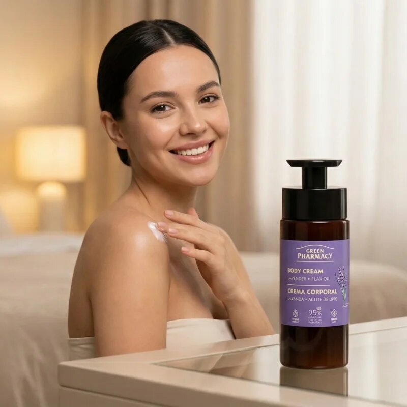 Green Pharmacy Lavender & Flax Oil testápoló krém 739 ml