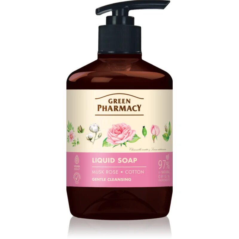 Green Pharmacy Musk Rose & Cotton folyékony szappan 460 ml