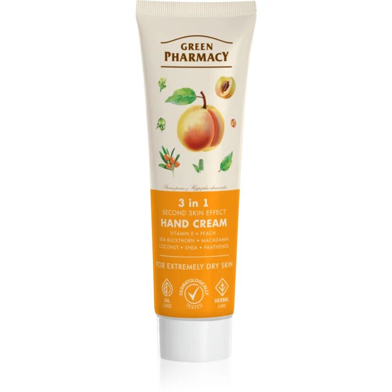 Green Pharmacy Peach kéz- és körömápoló krém száraz bőrre 100 ml