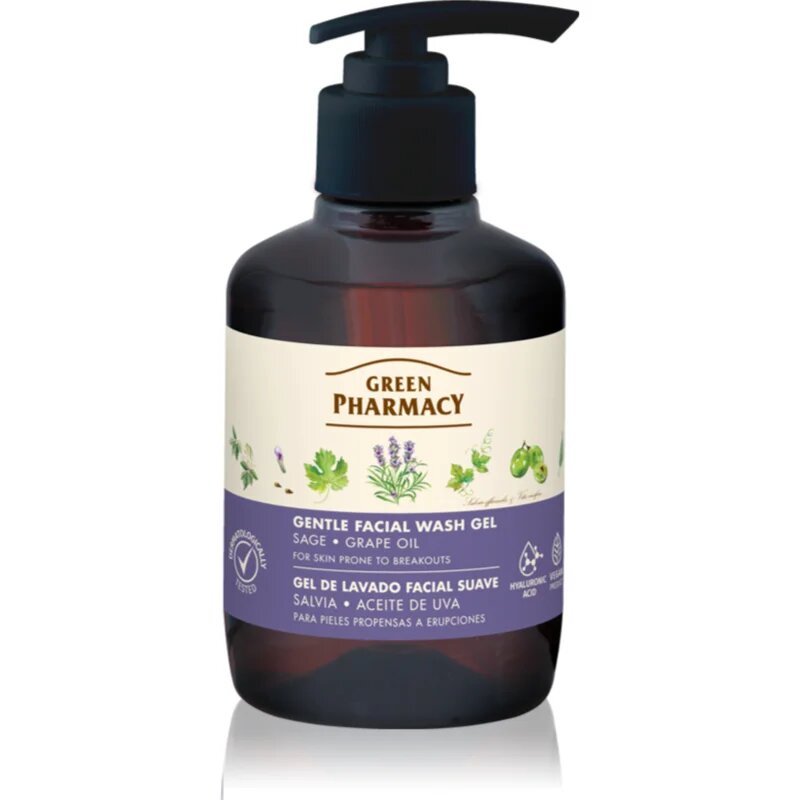 Green Pharmacy Sage & Thyme Face Wash gyengéd tisztító gél az arcra irritáció ellen 270 ml