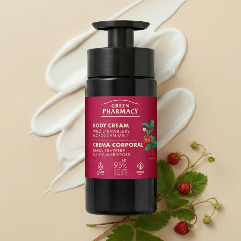 Green Pharmacy Wild Strawberry & Moroccan Mint Oil testápoló krém 739 ml