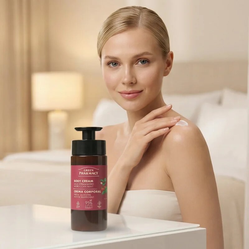 Green Pharmacy Wild Strawberry & Moroccan Mint Oil testápoló krém 739 ml