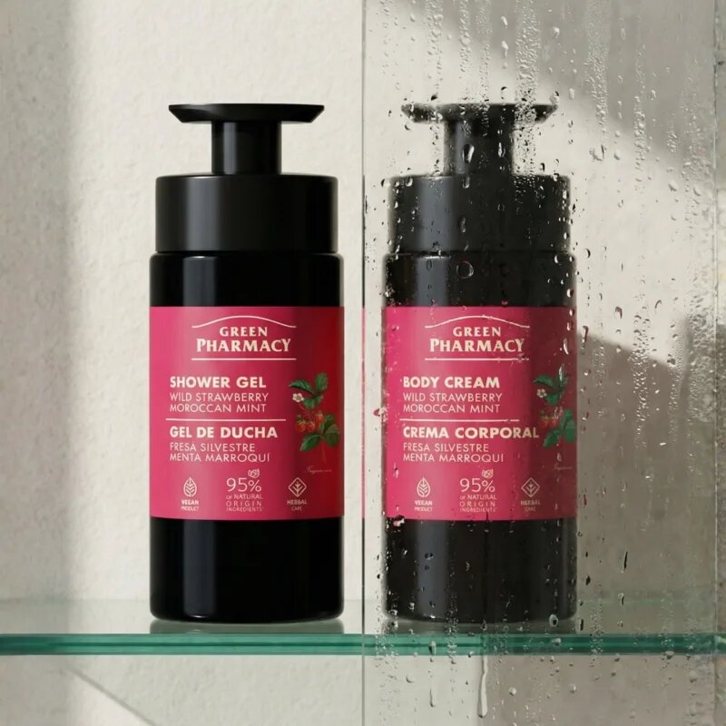 Green Pharmacy Wild Strawberry & Moroccan Mint Oil tusfürdő gél 739 ml