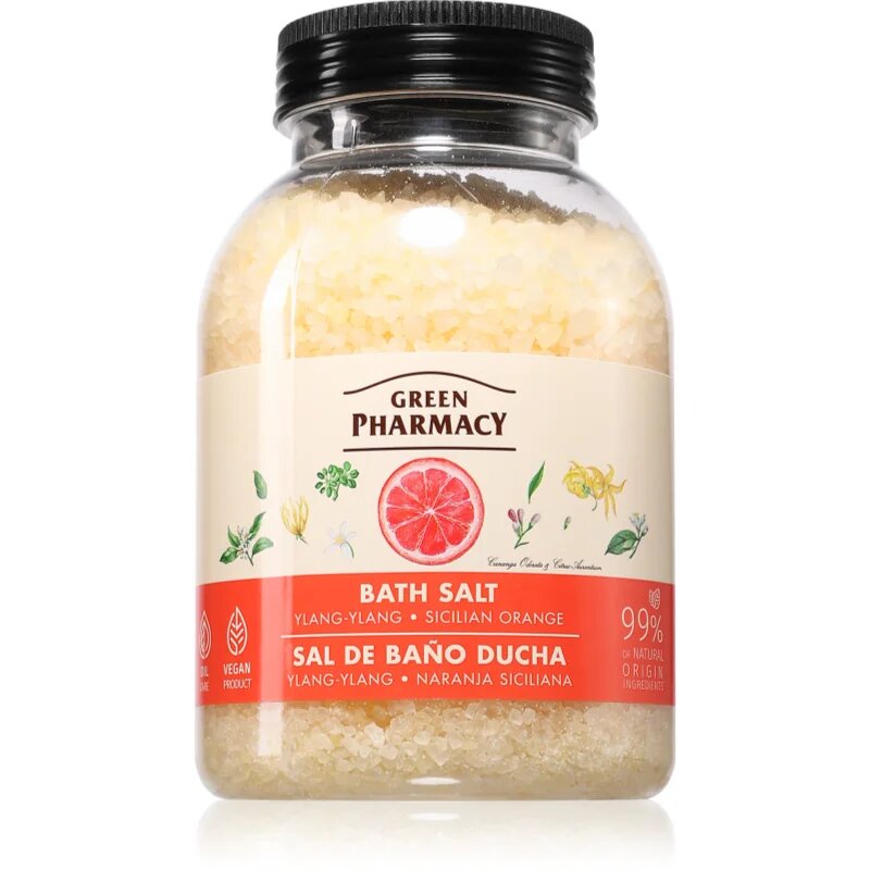 Green Pharmacy Ylang-ylang & Sicilian Orange Bath Salt relaxáló fürdősó 1000 g