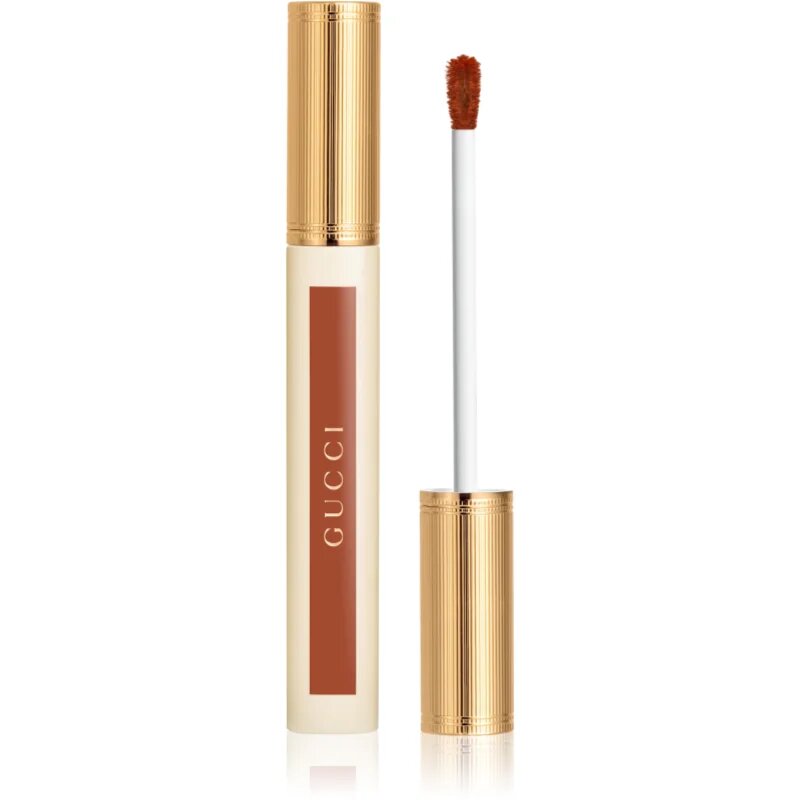 Gucci Beauty Glow Oil-In-Water Tint Liquid Lipstick fényes hidratáló folyékony rúzs árnyalat 308 Lucy Dark Orange 6.5 ml