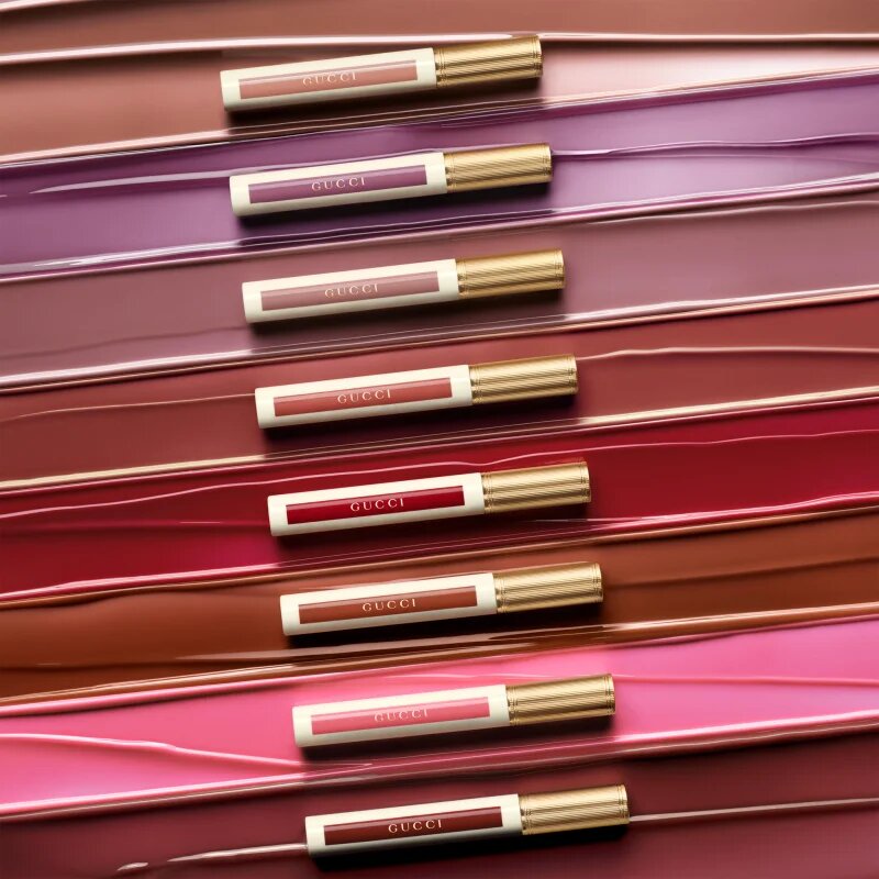 Gucci Beauty Glow Oil-In-Water Tint Liquid Lipstick fényes hidratáló folyékony rúzs árnyalat 308 Lucy Dark Orange 6.5 ml