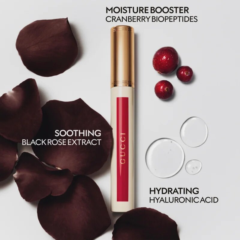 Gucci Beauty Glow Oil-In-Water Tint Liquid Lipstick fényes hidratáló folyékony rúzs árnyalat 308 Lucy Dark Orange 6.5 ml