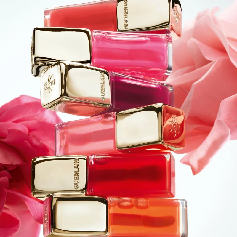 GUERLAIN Blooming Denim KissKiss Bee Glow Oil ajak olaj mézzel árnyalat 878 Dahlia Glow 9.5 ml
