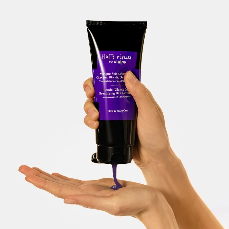 Hair Rituel by Sisley Blonde White & Grey Beautifying Hair Care Mask haj maszk semlegesítő réz alaptónusok 200 ml