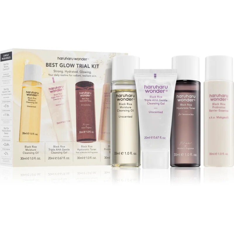 Haruharu Wonder Best Glow Trial Kit utazási készlet élénk és hidratált bőr