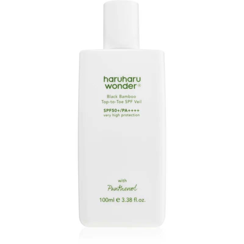 Haruharu Wonder Black Bamboo Top-to-Toe SPF Veil gyengéd védő folyadék testre és arcra SPF 50+ 100 ml