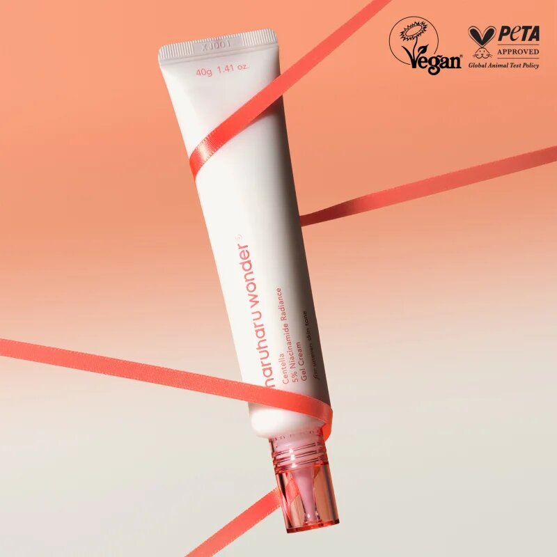 Haruharu Wonder Centella 5% Niacinamide Radiance Gel Cream gyengéd géles krém egységesíti a bőrszín tónusait 40 g
