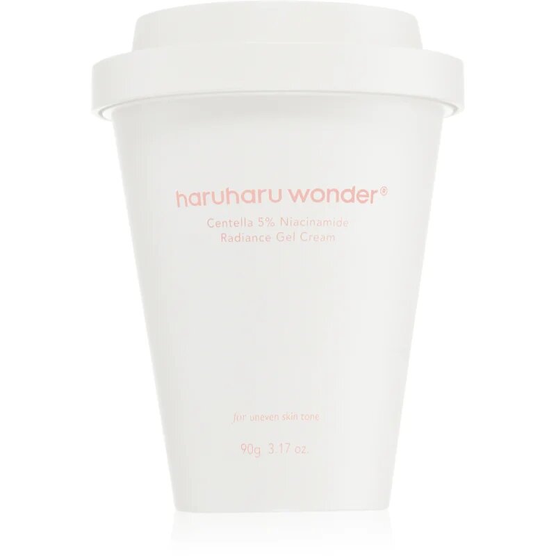 Haruharu Wonder Centella 5% Niacinamide Radiance Gel Cream gyengéd géles krém egységesíti a bőrszín tónusait 90 g