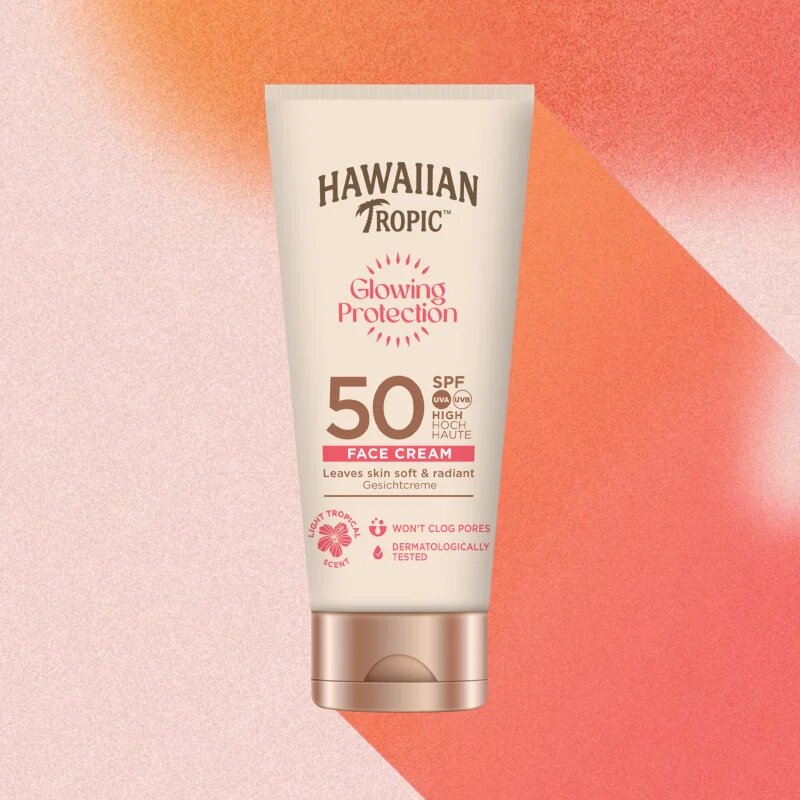 Hawaiian Tropic Glowing Protection Face Cream napozókrém arcra SPF 50 50 ml