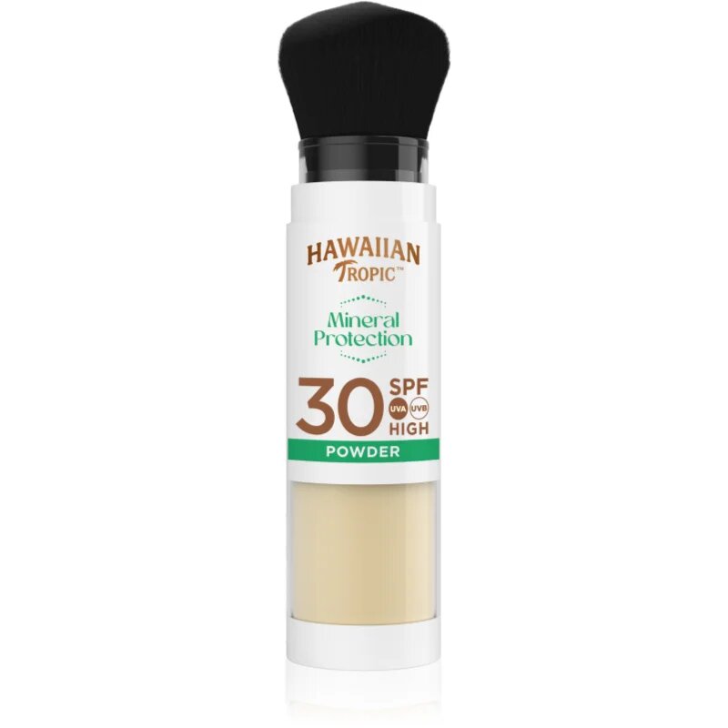 Hawaiian Tropic Mineral Protection Powder Brush vízálló és védő napozó púder SPF 30 4.25 g