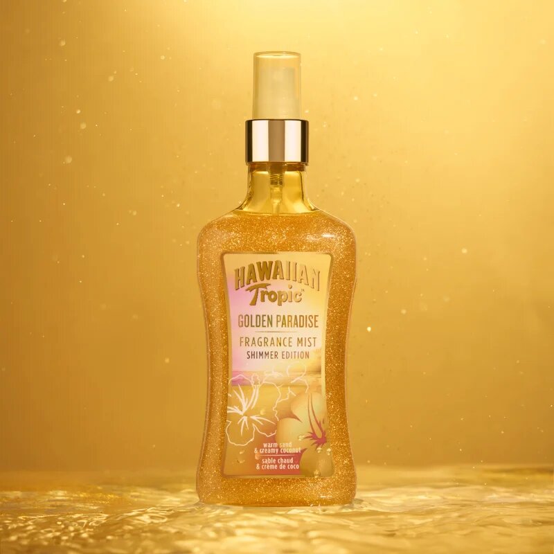 Hawaiian Tropic Perfumes Golden Paradise Shimmer testápoló spray csillámporral hölgyeknek 250 ml