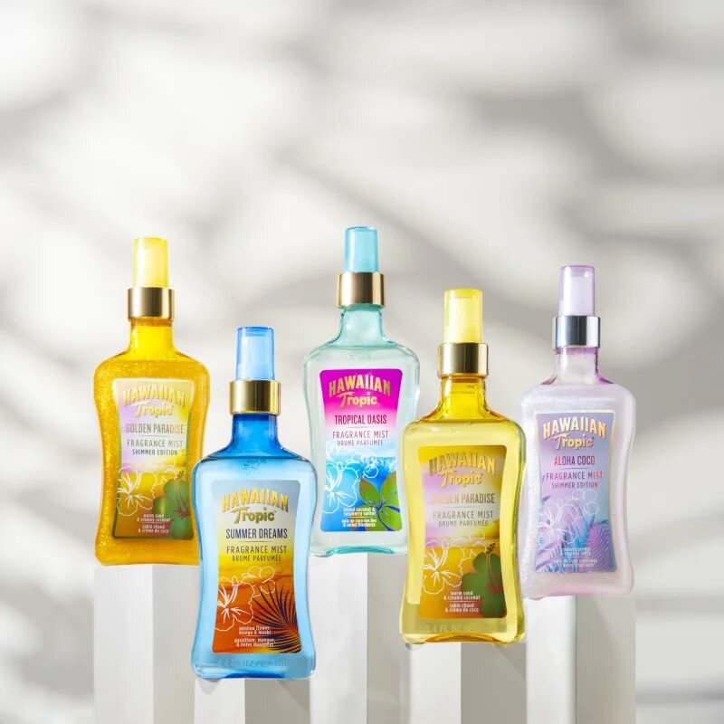 Hawaiian Tropic Perfumes Golden Paradise Shimmer testápoló spray csillámporral hölgyeknek 250 ml