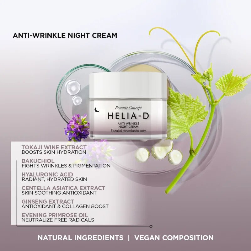 Helia-D Botanic Concept éjszakai krém a ráncok ellen 50 ml
