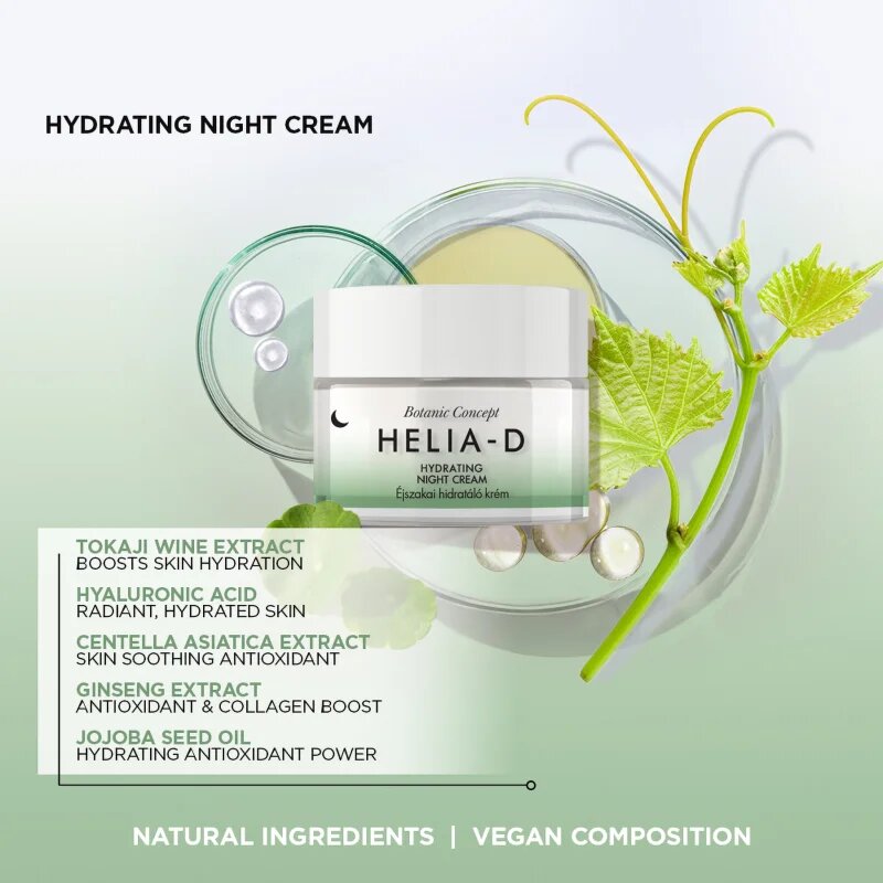 Helia-D Botanic Concept hidratáló éjszakai krém 50 ml