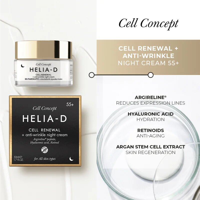 Helia-D Cell Concept éjszakai krém az öregedés összes jele ellen 50 ml