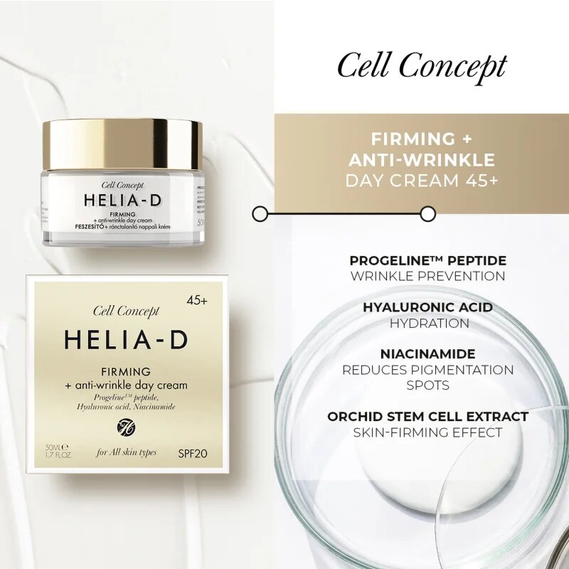Helia-D Cell Concept feszesítő nappali ráncellenes krém 45+ 50 ml